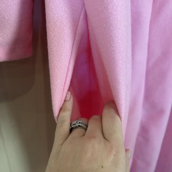 Vintage Womens Night Gown Medium Pink Zip Up Pocket Retro 70s Housecoat Long - Picture 3 of 10